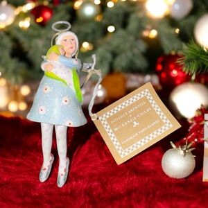 MacKenzie Childs patience Brewster Mother & Child Angel ornament 7"